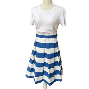 Corilynn Awning Blue and White‎ Stripe High Waist Skirt Size: 0